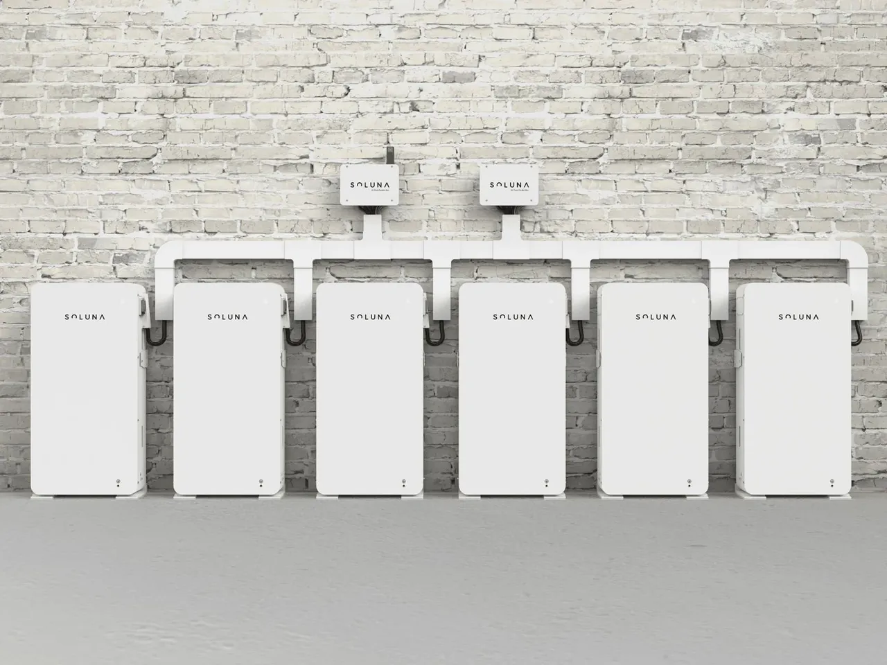 collection of6 battery storage modules linked in series