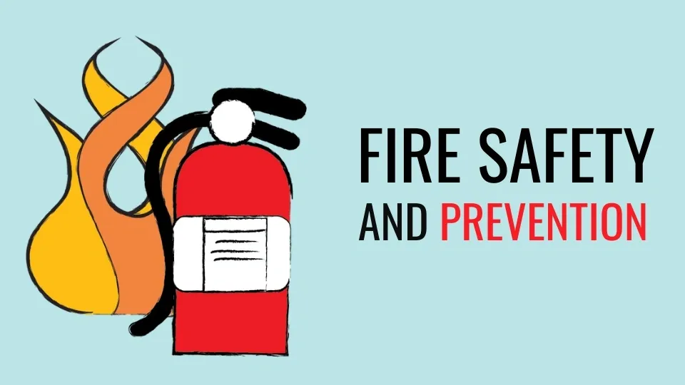 images of a fire extinguisher with fire safety title